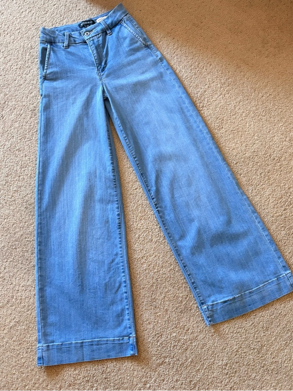 BCBG BCBGeneration Stretch High Rise Wide Leg Trousers Blue Jeans Size 1 25